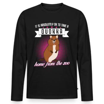 Quokka - T-shirt manches longues Premium bio Homme - noir - Devant - Nico (187cm)