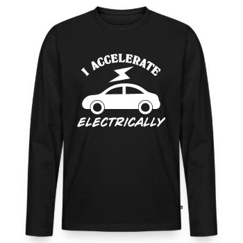 Electric Car Battery E-Car - Men's Premium Organic Long Sleeve Shirt - black - Front - Nico (187cm)