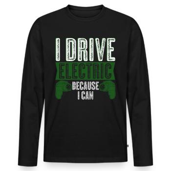 E-Car Electric Vehicle Electric Car - Men's Premium Organic Long Sleeve Shirt - black - Front - Nico (187cm)
