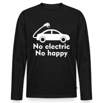 Electric Car Electric Vehicle - Men's Premium Organic Long Sleeve Shirt - black - Front - Nico (187cm)