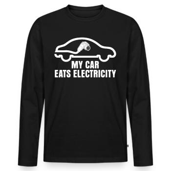Electric Vehicle Electric Car E-Car - Men's Premium Organic Long Sleeve Shirt - black - Front - Nico (187cm)
