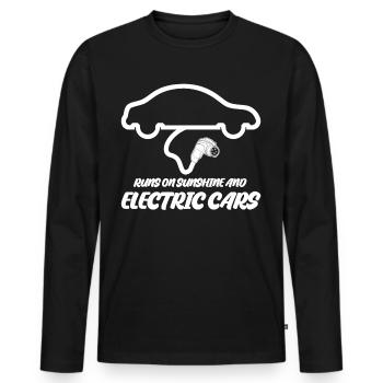 Véhicule électrique - T-shirt manches longues Premium bio Homme - noir - Devant - Nico (187cm)