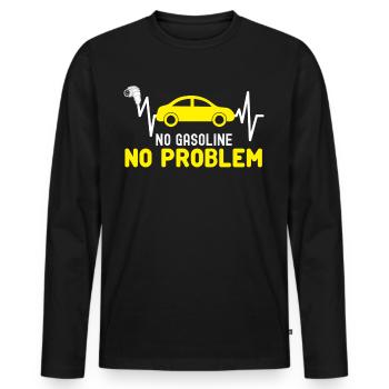 Electric Car Charger Electric Vehicle - Men's Premium Organic Long Sleeve Shirt - black - Front - Nico (187cm)