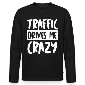 Cars Traffic Rush Hour Commuting Driver - Männer Premium Bio Langarmshirt - Schwarz - Vorne - Nico (187cm)
