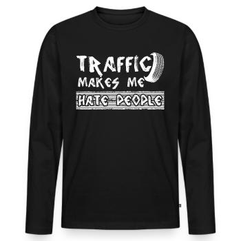 Cars Commuting Rush Hour Traffic - Männer Premium Bio Langarmshirt - Schwarz - Vorne - Nico (187cm)