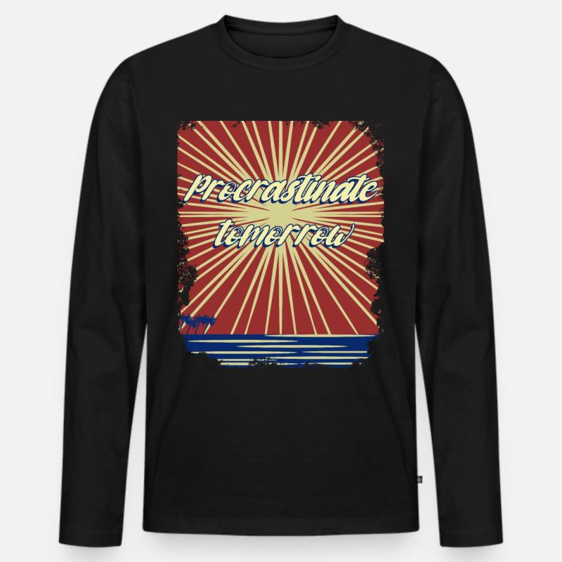 Procrastination - Männer Premium Bio Langarmshirt - Schwarz