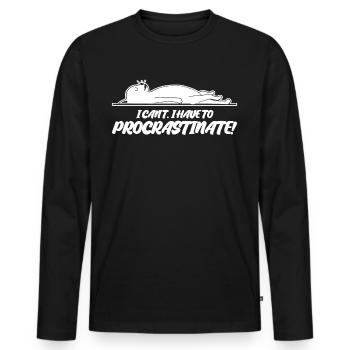 Procrastinating Procrastinators - Männer Premium Bio Langarmshirt - Schwarz - Vorne - Nico (187cm)