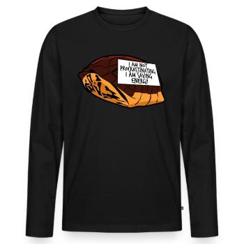 Procrastinating Turtle Procrastinators - Männer Premium Bio Langarmshirt - Schwarz - Vorne - Nico (187cm)