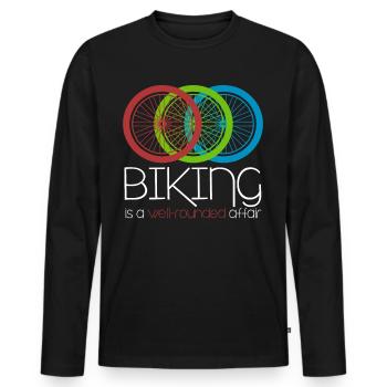 VTT VTT Descente - T-shirt manches longues Premium bio Homme - noir - Devant - Nico (187cm)