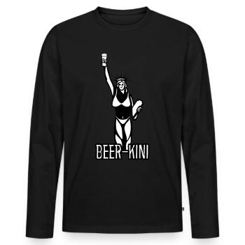 Statue of Liberty with Beer - Männer Premium Bio Langarmshirt - Schwarz - Vorne - Nico (187cm)