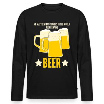 Beer Remains Beer - Men's Premium Organic Long Sleeve Shirt - black - Front - Nico (187cm)