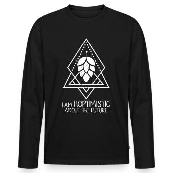 Bière Hop Brewing Bière artisanale - T-shirt manches longues Premium bio Homme - noir - Devant - Nico (187cm)