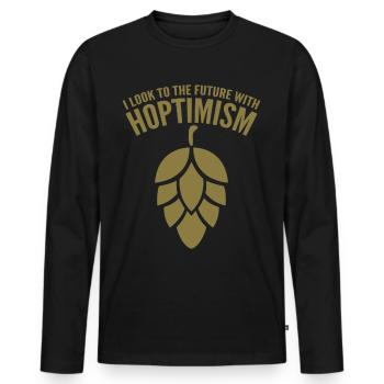 Bière Hop Brewing Bière artisanale Malt - T-shirt manches longues Premium bio Homme - noir - Devant - Nico (187cm)