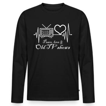 Années 80 Rétro TV Télévision Années 90 - T-shirt manches longues Premium bio Homme - noir - Devant - Nico (187cm)