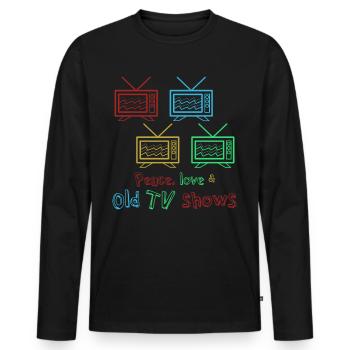 Télévision rétro des années 90 des années 80 - T-shirt manches longues Premium bio Homme - noir - Devant - Nico (187cm)