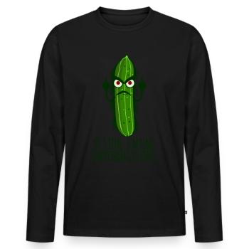 Cucumber Everything is fine - Männer Premium Bio Langarmshirt - Schwarz - Vorne - Nico (187cm)