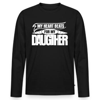 Daughters Father Dad Daughter - Men's Premium Organic Long Sleeve Shirt - black - Front - Nico (187cm)