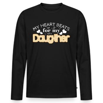 Father Dad Daughter Daughters - Men's Premium Organic Long Sleeve Shirt - black - Front - Nico (187cm)