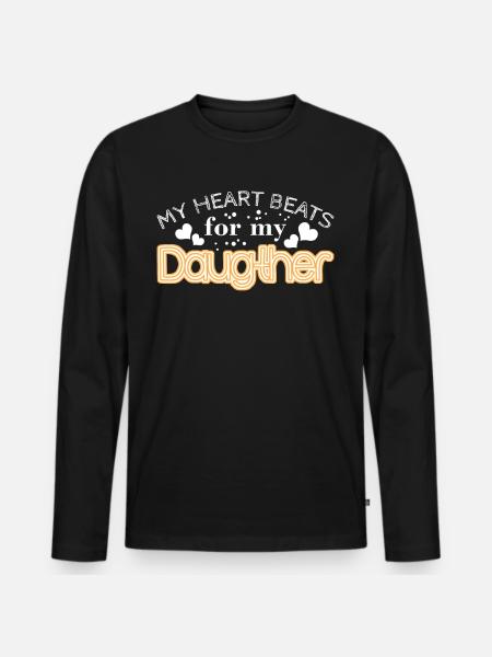 Father Dad Daughter Daughters - Men's Premium Organic Long Sleeve Shirt - black