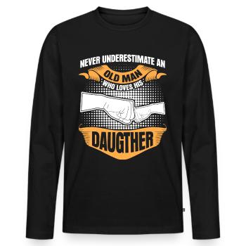 Dad Father Daughter Daughters - Men's Premium Organic Long Sleeve Shirt - black - Front - Nico (187cm)