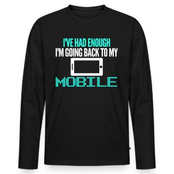 Téléphone portable Téléphone portable Smartphone - T-shirt manches longues Premium bio Homme - noir - Devant - Nico (187cm)