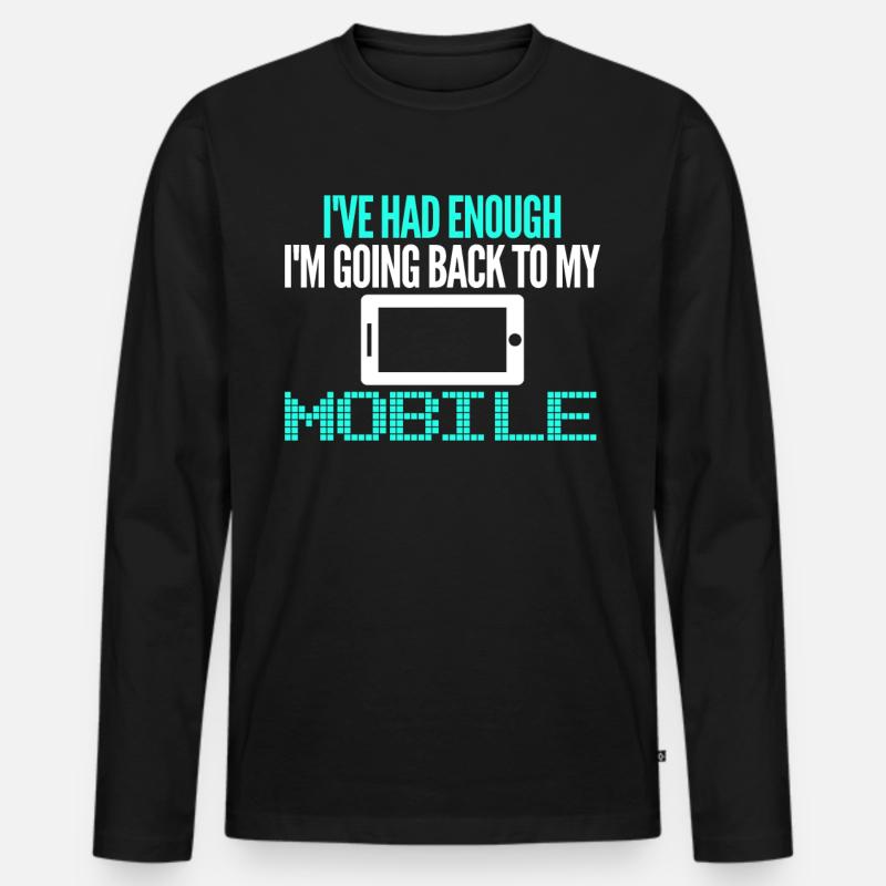 Cellphone Mobile Phone Smartphone - Männer Premium Bio Langarmshirt - Schwarz