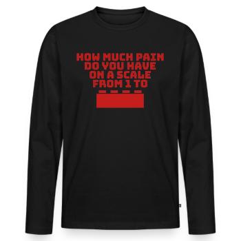 Building Block Building Brick - Men's Premium Organic Long Sleeve Shirt - black - Front - Nico (187cm)