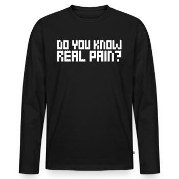 Real Pain Building Brick building block - Men's Premium Organic Long Sleeve Shirt - black - Front - Nico (187cm)