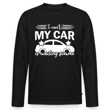 Mécanique moteur Mécanique automobile Combustion - T-shirt manches longues Premium bio Homme - noir - Devant - Nico (187cm)