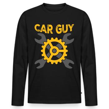 Car Guy Engine Mechanic Combustion - Men's Premium Organic Long Sleeve Shirt - black - Front - Nico (187cm)