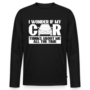 Mechanic Engine Tuning Car Guy - Men's Premium Organic Long Sleeve Shirt - black - Front - Nico (187cm)