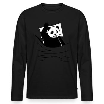 Panda endormi Ours Pandas Panda géant - T-shirt manches longues Premium bio Homme - noir - Devant - Nico (187cm)