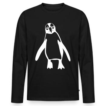 Grumpy Penguin Penguins - Männer Premium Bio Langarmshirt - Schwarz - Vorne - Nico (187cm)
