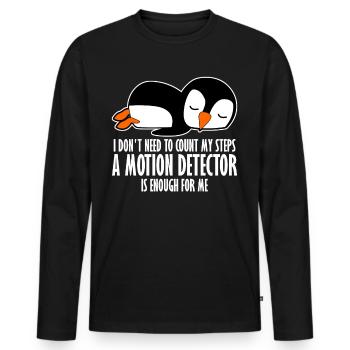 Sleeping Penguins Lazy Penguin - Männer Premium Bio Langarmshirt - Schwarz - Vorne - Nico (187cm)