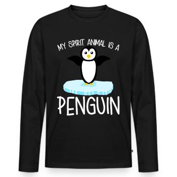 Penguin Cute Penguins - Männer Premium Bio Langarmshirt - Schwarz - Vorne - Nico (187cm)