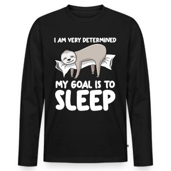 Sleeping Sloth Lazy Sloths Slow - Männer Premium Bio Langarmshirt - Schwarz - Vorne - Nico (187cm)