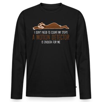 Lazy Sloth Sleeping Sloths Slow Tired - Männer Premium Bio Langarmshirt - Schwarz - Vorne - Nico (187cm)