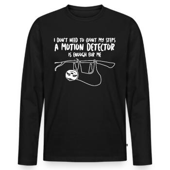 Sleeping Sloth Lazy Sloths Slow Tired - Männer Premium Bio Langarmshirt - Schwarz - Vorne - Nico (187cm)