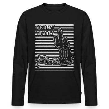 Doigt d’honneur Misanthrope - T-shirt manches longues Premium bio Homme - noir - Devant - Nico (187cm)