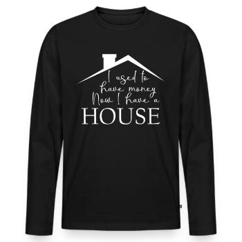 Housewarming House Building Home Owner - Men's Premium Organic Long Sleeve Shirt - black - Front - Nico (187cm)