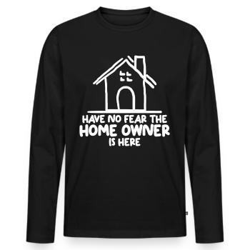 House Building Home Owner Housewarming - Men's Premium Organic Long Sleeve Shirt - black - Front - Nico (187cm)