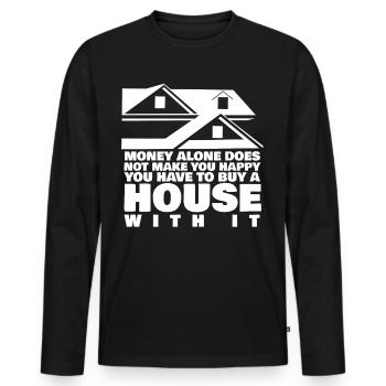 House Building Home Owner Housewarming - Men's Premium Organic Long Sleeve Shirt - black - Front - Nico (187cm)