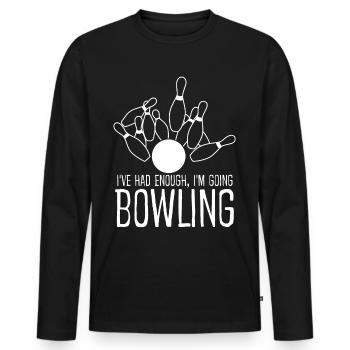 Boule de bowling et quilles de bowling - T-shirt manches longues Premium bio Homme - noir - Devant - Nico (187cm)