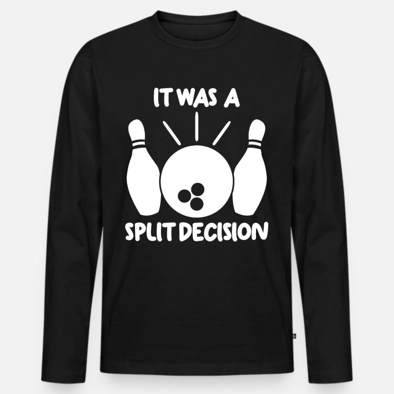 Bowling Split Bowling Ball Bowler - Männer Premium Bio Langarmshirt - Schwarz