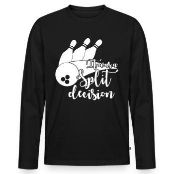 Bowler Bowling Split Bowling Ball - Männer Premium Bio Langarmshirt - Schwarz - Vorne - Nico (187cm)