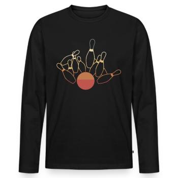 Retro Bowling Ball - Männer Premium Bio Langarmshirt - Schwarz - Vorne - Nico (187cm)