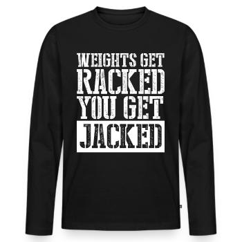 Bodybuilder Motivation Bodybuilding - Men's Premium Organic Long Sleeve Shirt - black - Front - Nico (187cm)