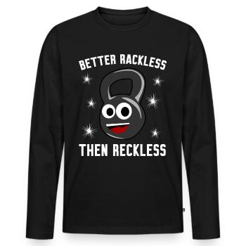 Bodybuilder Motivation Bodybuilding Joke - Men's Premium Organic Long Sleeve Shirt - black - Front - Nico (187cm)