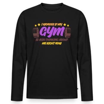 Motivation du bodybuilder Joke Bodybuilder - T-shirt manches longues Premium bio Homme - noir - Devant - Nico (187cm)