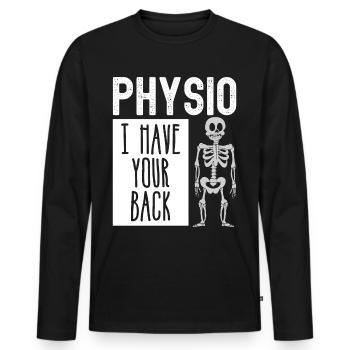 Physiotherapist Physiotherapy Physio - Men's Premium Organic Long Sleeve Shirt - black - Front - Nico (187cm)
